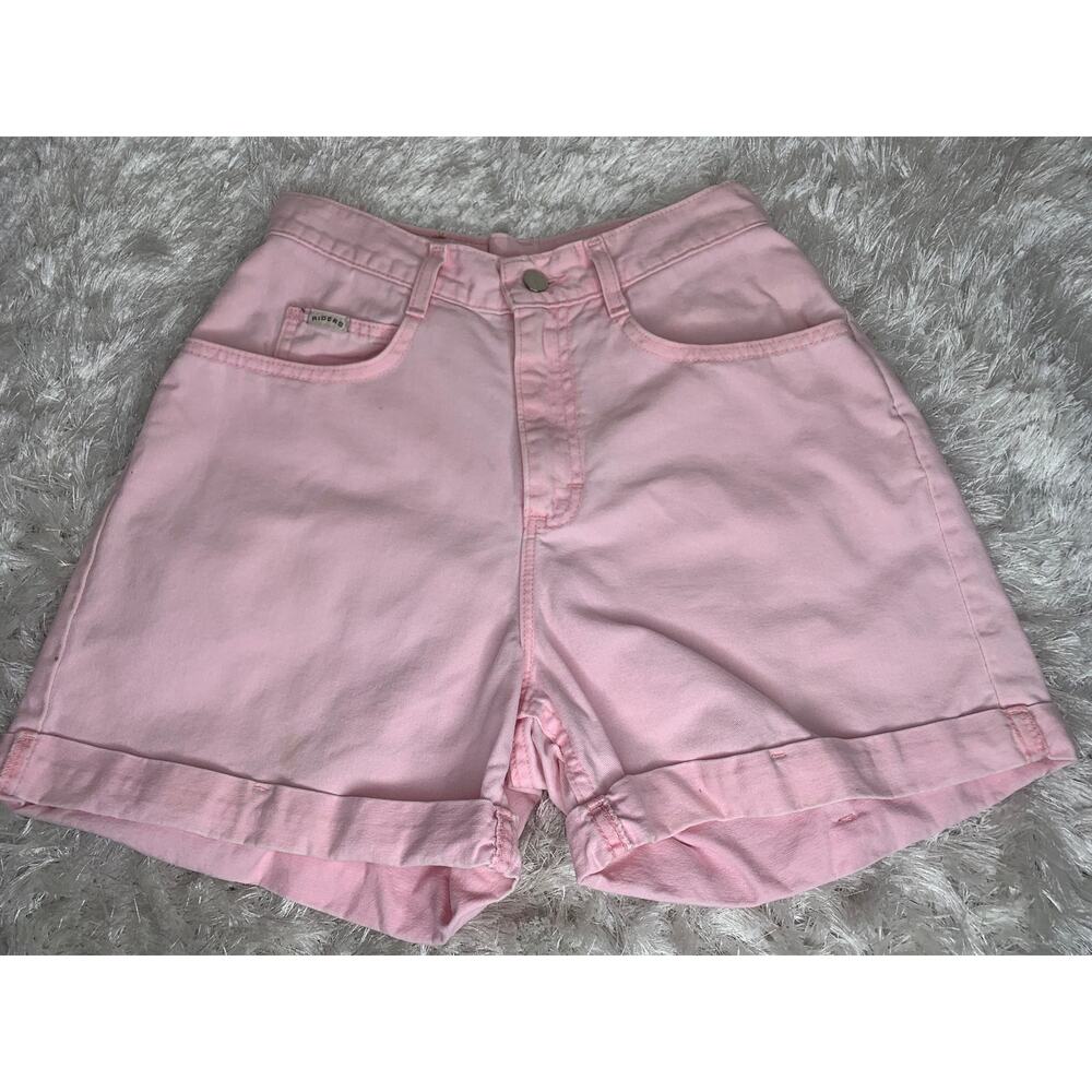 Vintage Riders Pink Denim Shorts Roll Cuff 27" Waist